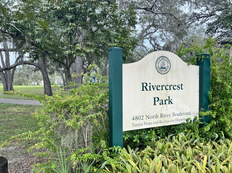 Rivercrest Park Entrance in South Seminole Heights